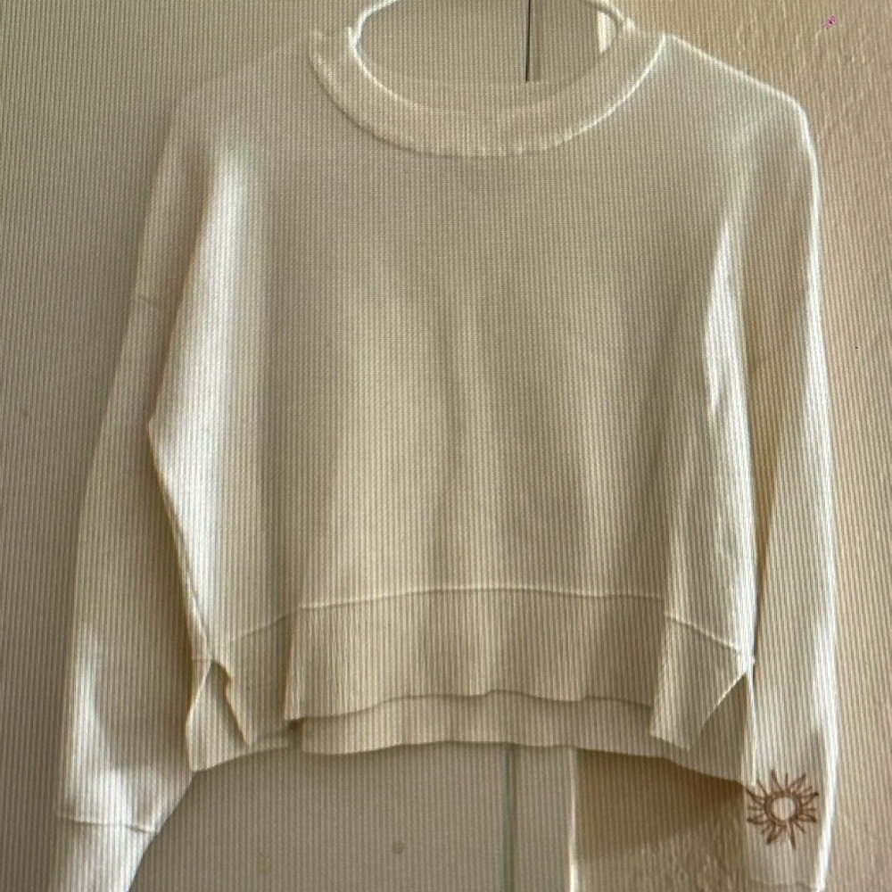 Sincerely Jules Cream Ribbed Cropped Sweater